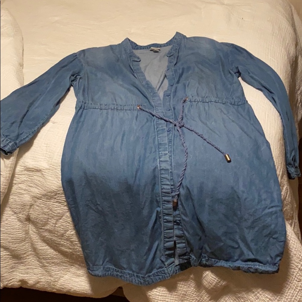 Denim dress or light over jacket